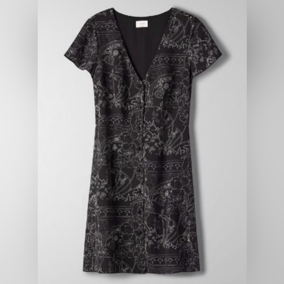 Aritzia Wilfred Nazaire Button Down Dress in Black and White Pattern - Picture 1 of 10